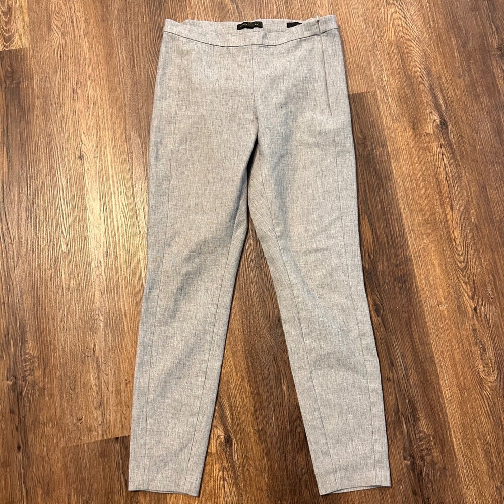 Banana Republic Devon Tapered Ankle Pants Gray Side Zip Size 8L Stretch Cotton